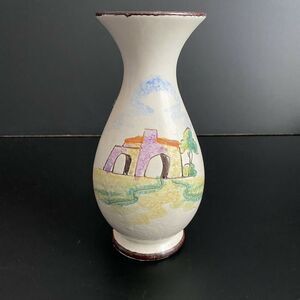 Vintage Bay Keramik West Germany Form 534/18 Villa Boat Scene Vase 1960s/1970s